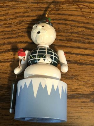 Vintage Rudolph The Red Nose Reindeer Push Up Toy / Puppet Sam The Snowman