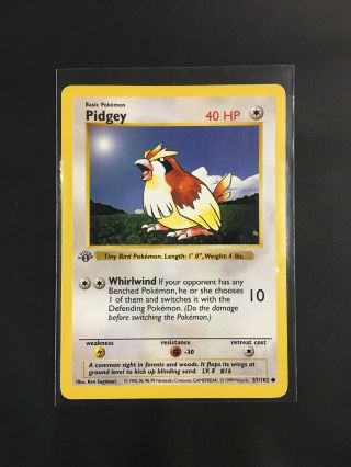 Pokémon Tcg - Pidgey 1st Edition Shadowless - Base Set 57/102 Common