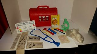 Vtg Toy Villa Plastic Doctors/nurses Medical Play Kit