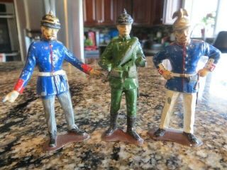 3 Vintage Lead Metal Toy Army Soldiers