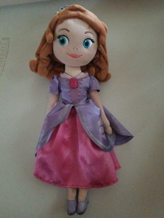 13 " Disney Store Princess Sophia The First Plush Doll Purple Gown And Crown