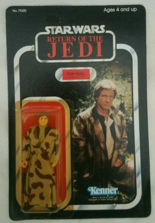 1984 Kenner Star Wars Rotj 79 Back Han Solo In Trench Coat Unpunched Moc