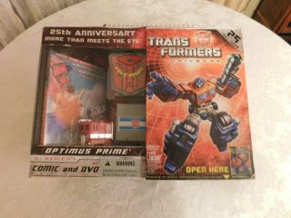 Transformers Optimus Prime 25th Anniversary With Dvd And Comic