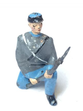 Vintage Britains Civil War Lead Toy Soldier Confederate Soldier Kneeling