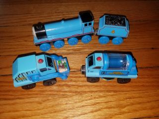 Thomas The Train Wooden Gordon And Tender,  Road Sweeper And Rubbish Truck