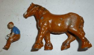 FGT VINTAGE LEAD FARM BLACKSMITH AND HORSE FROM THE 1940/50s 3