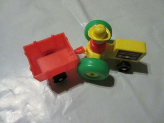Vintage Fisher Price Little People Farmer And Tractor