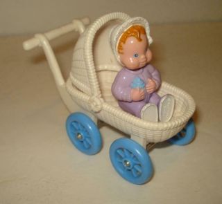 Fisher Price Loving Family Dollhouse Accessory Wicker Stroller With Cute Baby