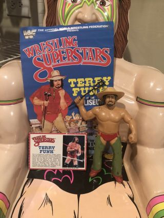 Wwf Ljn Terry Funk Complete With Hat,  Branding Iron,  Poster,  And Bio Card