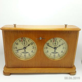 Chess Clock Wooden Made In Ussr - 1962 Year
