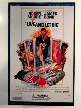 Sideshow 007 James Bond Live And Let Die 12” Roger Moore Figure Nib