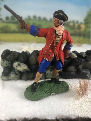 1 - Professionally Painted Revolutionary War Officer Awi Diorama Arw
