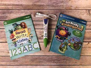 Leapfrog Leap Reader Pen With Usb Charging/connect Cable Green With 2 Books