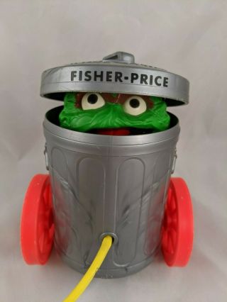 Fisher Price Sesame Street Oscar The Grouch Garbage Can Toy 177