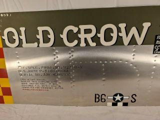 Old Crow P - 51 Mustang Airplane Bud Anderson Created Art Sign 3