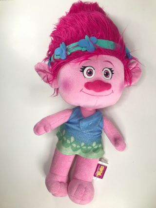 Dreamworks Trolls Large 22” Princess Poppy Plush Pink Troll Doll Stuffed Animal