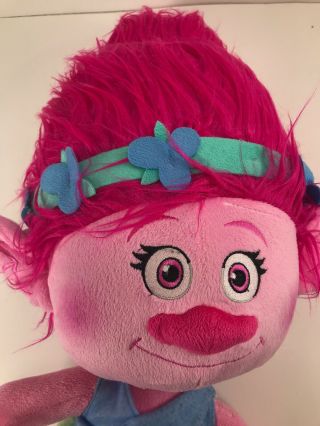 Dreamworks Trolls Large 22” Princess Poppy Plush Pink Troll Doll Stuffed Animal 2
