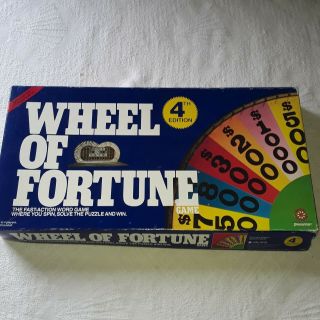 Wheel Of Fortune Board Game Vintage 4th Edition 1988