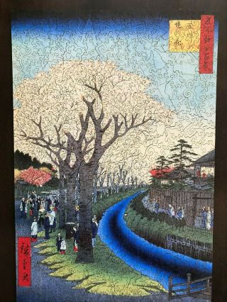 Liberty Classic Wooden Jigsaw Puzzle,  Blossoms On The Tama River Embankment