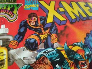 Creepy Crawlers X - Men Mini Flex ' Ems 1995 Beast Cyclops Wolverine 3