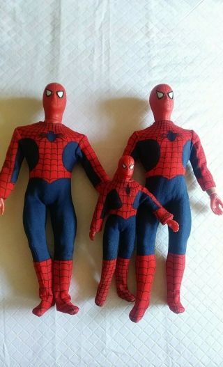 Vintage 1978 Mego 12 " Spider - Man (2) Figures,  8 " Spider - Man