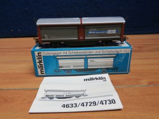 Marklin Ho Scale 4729 Freight Car With Sliding Sides And Roof 587319