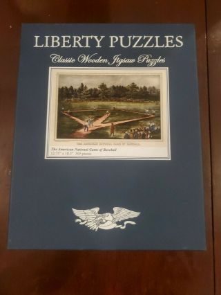 Liberty Puzzles Classic Wooden Jigsaw " The American National Game Of Baseball "