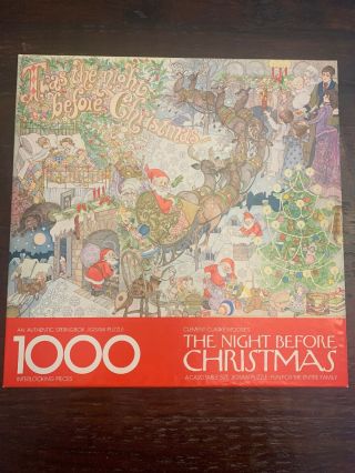 Springbok 1000 Jigsaw Puzzle The Night Before Christmas Complete Skinny Box