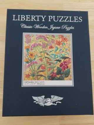 Liberty Wooden Jigsaw Puzzle - Fall Garden By Janice Larson
