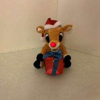 Gemmy - Rudolph the Red Nose Reindeer - Light Up Nose and Present - Sings 2
