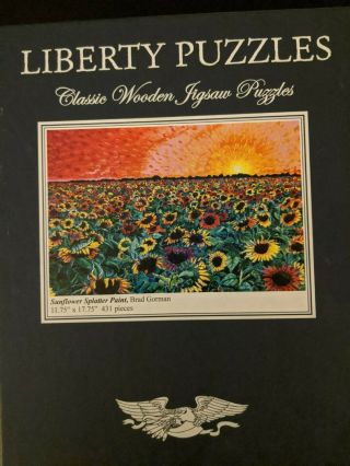 Liberty Wood Puzzle - Sunflower Splatter Paint