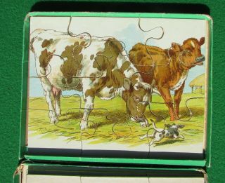 Scarce Ernest Nister jigsaw set,  box,  featuring dogs horse etc c1900 - 10 3