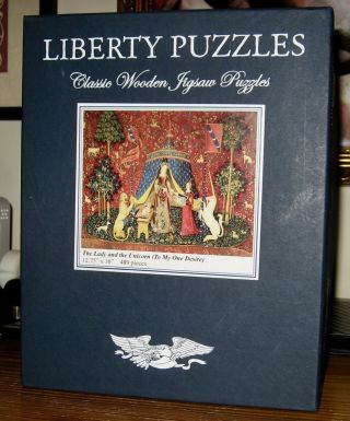 Liberty Classic Wooden Jigsaw Puzzle The Lady And The Unicorn Euc Complete