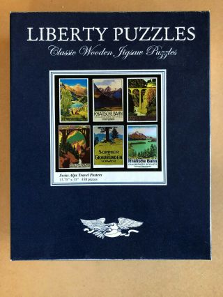 Liberty Wooden Jigsaw Puzzle - " Swiss Alsps Travel Posters "