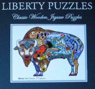 Wow 373pc Special Edition Liberty Wooden Jigsaw Puzzle - " Bison " By Sue Coccia