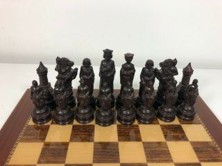 Vintage ANRI/E.  S.  Lowe Renaissance Chess Set w/Board Medieval Knights Theme 2