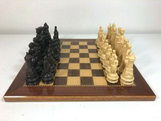 Vintage ANRI/E.  S.  Lowe Renaissance Chess Set w/Board Medieval Knights Theme 3