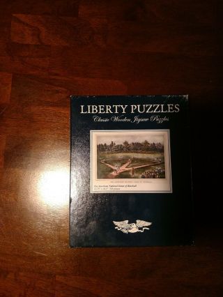 Liberty Puzzles Classic Wooden Jigsaw " The American National Game Of Baseball "