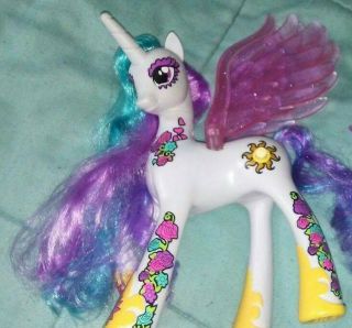 2011 My Little Pony 9 " Talking Princess Celestia W/light - Up Wings Unicorn