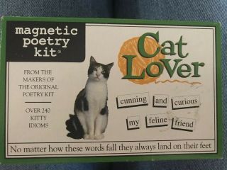 Magnetic Poetry Kit Cat Lover Fridge Locker Magnets 240,  Words Hard 2 Find Cats
