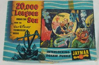 Vintage Walt Disney 20000 Leagues Under The Sea Interlocking Jigsaw Puzzle