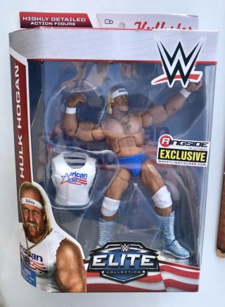 Mattel Wwe Elite Ringside Exclusive Hulk Hogan American Made Rsc Wwf Blue White