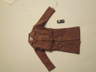 Vintage Gi Joe Secret Agent Brown Trench Coat Jacket With Belt And Walkie Talkie