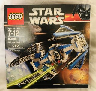 Lego Star Wars Tie Interceptor Set 6206 Rare Tie Pilot Minifig