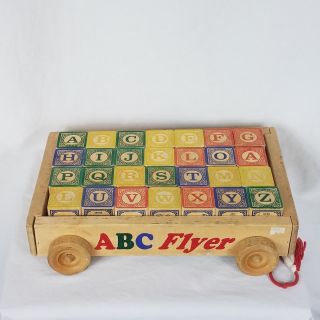 Vintage Uncle Goose Colorful Raised Letter Number Animal Blocks Abc Flyer