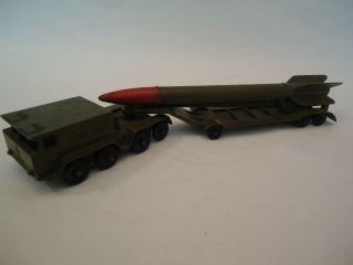 Vintage Metal Soviet Military Truck With Rocket Toy