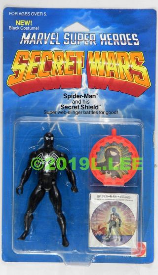 Mattel 1984 Marvel Heroes Secret Wars Spider - Man Black Outfit Moc