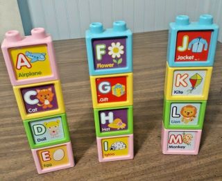 Vtech Sit To Stand Alphabet Train Dual Side Letter Block Replacement Set Of 12