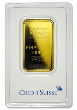 Credit Suisse 1 Troy Oz.  9999 Gold Bar - Type 2 Plastic Case Sku26782