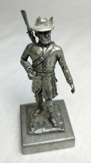K/s Pewter Collectible Civil War Confederate Military Soldier Rifle 3 " High